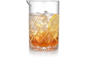 Etens Cocktail Mixing Glass Bartender | 24oz Crystal Bar Stirring Glass | Old Fashioned Cocktail Beaker | Clear Drinks Stirre