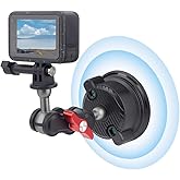 Mechrig Camera Suction Cup Mount with Ball Head Magic Arm, Universal 360° Car Mount for Windshield, Dashboard, Vacuum Suction Cup Mount Compatible with Go pro (SJ005)