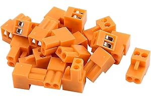 uxcell 20Pcs 300V HT3.96K 3.96mm Pitch 2P PCB Screw Terminal Block Connector Orange