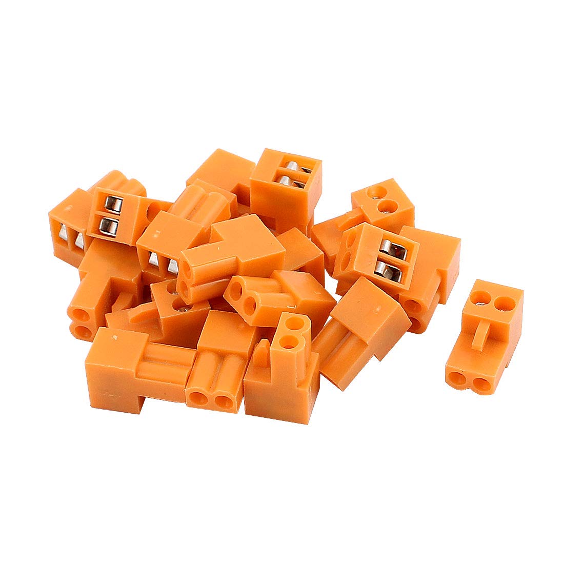 Sourcingmap 20Pcs 300V HT3.96K 3.96mm Pitch 2P PCB Screw Terminal Block Connector Orange
