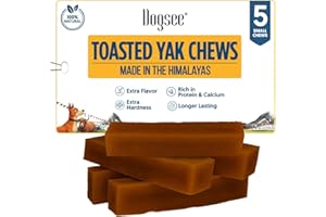 Dogsee Toasted Himalayan Yak Cheese Dog Chews (Small - 5 Bars) | Easily Digestible | Double Cooked for Extra Hardness & Flavor | Rawhide Free | Grain and Gluten Free | for Small Dogs