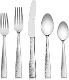 Hudson Essentials 60-Piece Hammered 18/10 Stainless