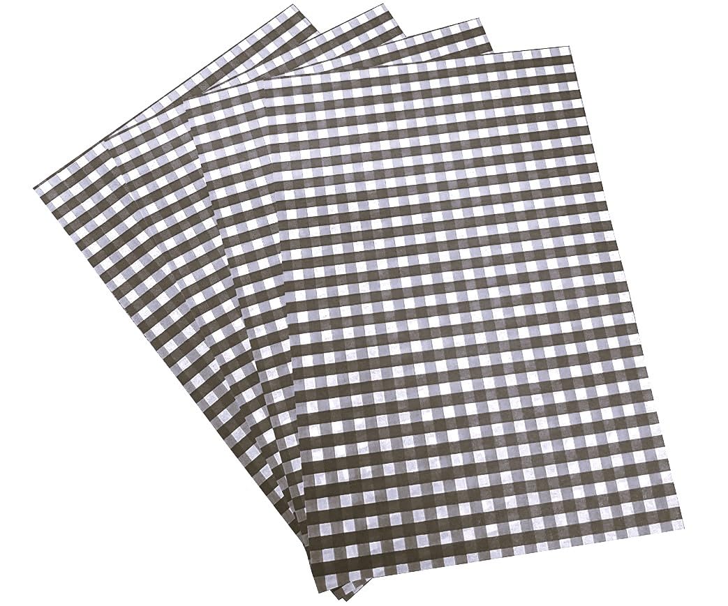 50 X Sheets Quality Gingham Duplex GREASEPROOF Papers Chips Basket Liners (Black Gingham)