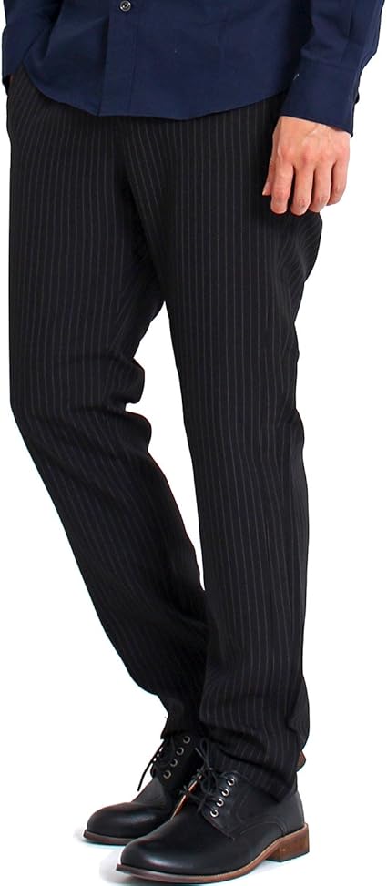 Amazon トップイズム Topism テーパードパンツ メンズ スラックス パンツ スーツ 生地 ストライプ イージーパンツ ズボン セットアップ可 Ll 4 ストライプ ロングパンツ 通販