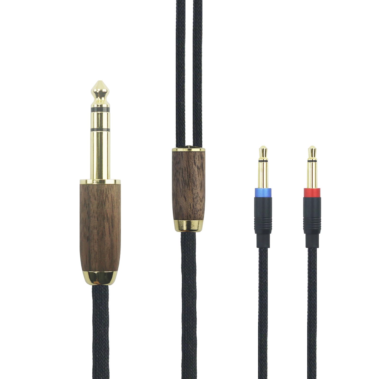 ABLET 6.35mm Audio Cable Replacement Upgrade Cable Compatible with Denon AH-D7200 AH-D7100 AH-D9200 AH-D5200, for Focal Elear Headphone 6N OCC Copper Silver Plated Cord Walnut Wood Shell