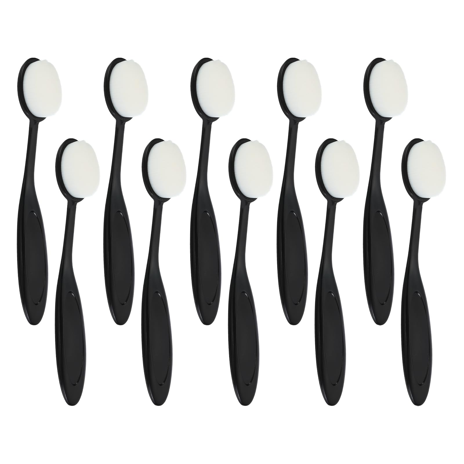 PATIKIL Blending Brushes for Crafts, 10 Pcs 4# Plastic Ink Blending Brushes Tool for Card Making Painting Card Making Stamping, Black(White Hair)