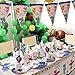 Dinosaur Party Supplies, Complete Party Supplies for Boys and Girls Including Plates, Cups, Napkins, Tablecloth, Banner, Dinosaur Toys, Blowing Dinosaurs, Spoons, Forks and Knives, Serves 24