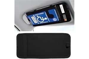 XINLIYA Car Handicap Placard Holder, Vehicles Sun Visor Disabled Parking Permit Sign Protector with Elastic Strap Pen Holder 