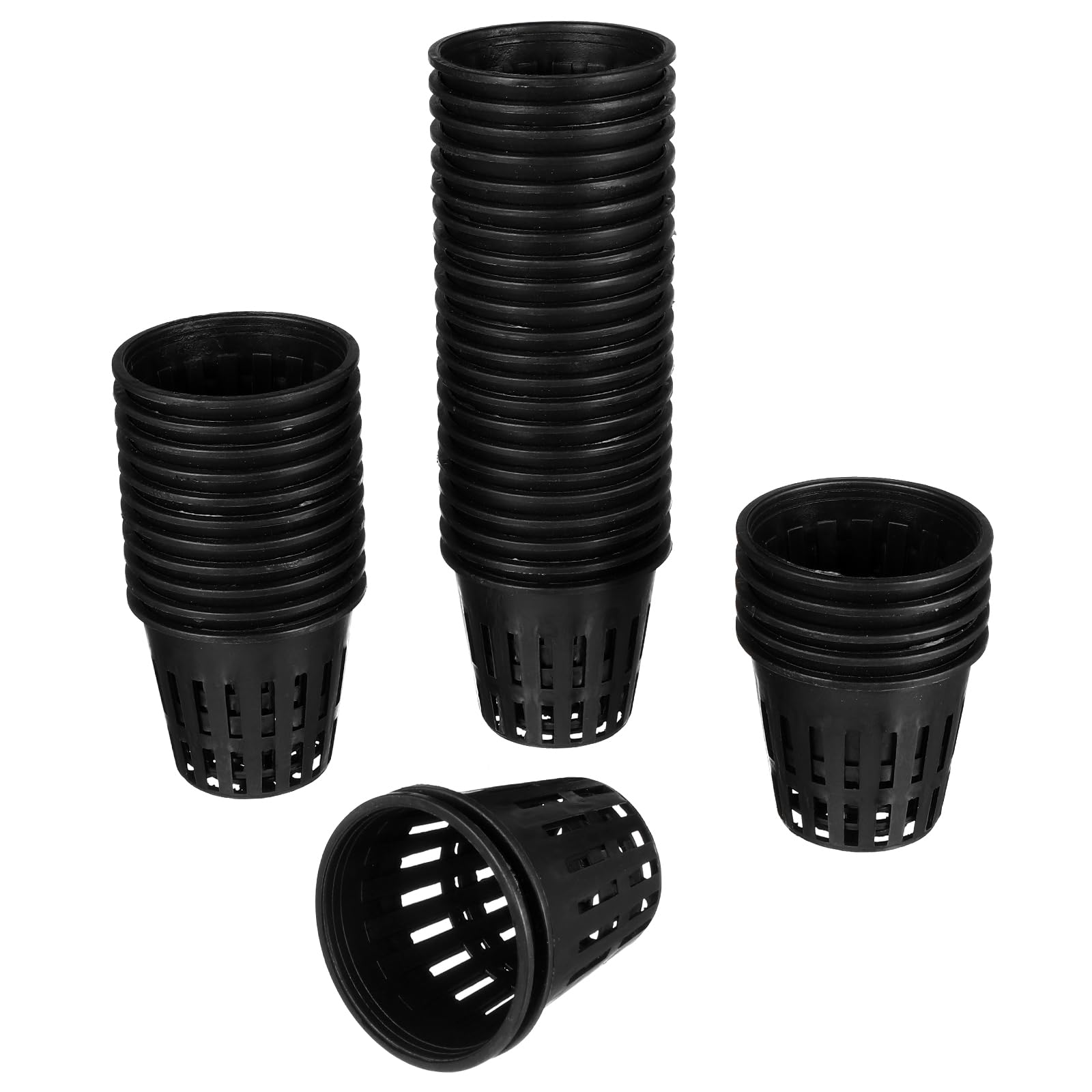 DOITOOL 40PCS 2 Inch Garden Slotted Mesh Net Cups, Net Pots Hydroponics Supplies Cups Heavy Duty Round Mesh Pot Cups for Hydroponics