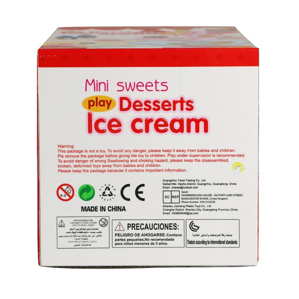 Role Play Toy 22 PCS DIY Desserts & Ice Cream Lolly Stand Pretend Play Set Food Toys House Toys for Children Girls Aged 3 and Up