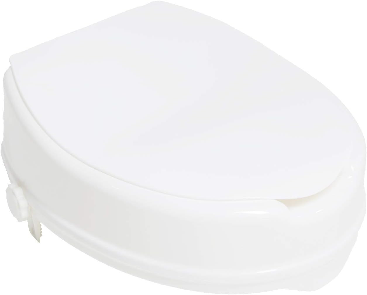 PCP 4" Raised Standard Toilet Seat, Increase Height Over Commode, Includes Lid, Tightening Stability Safety Clamps: Health & Personal Care