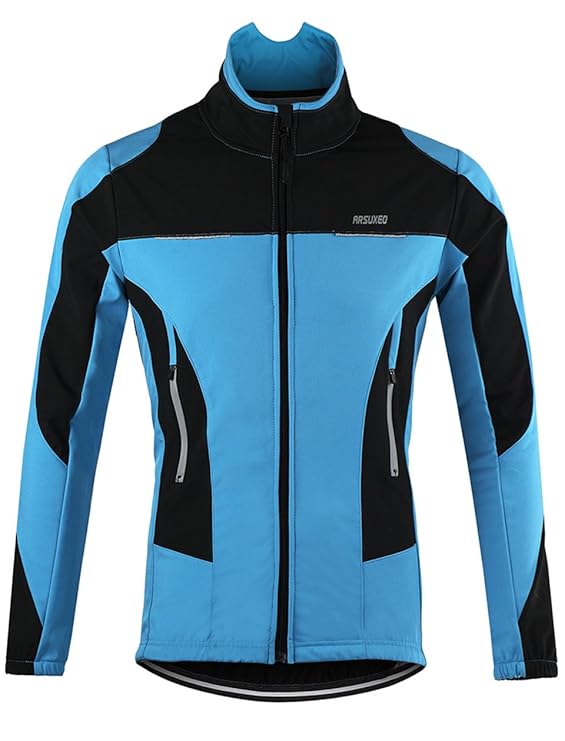 Lakaka MTB Jacke Herren Wasserdicht Atmungsaktiv Fleece Warm Langarm Radsport Jacke Winddicht Herbst Winter Fahrrad Regenjack