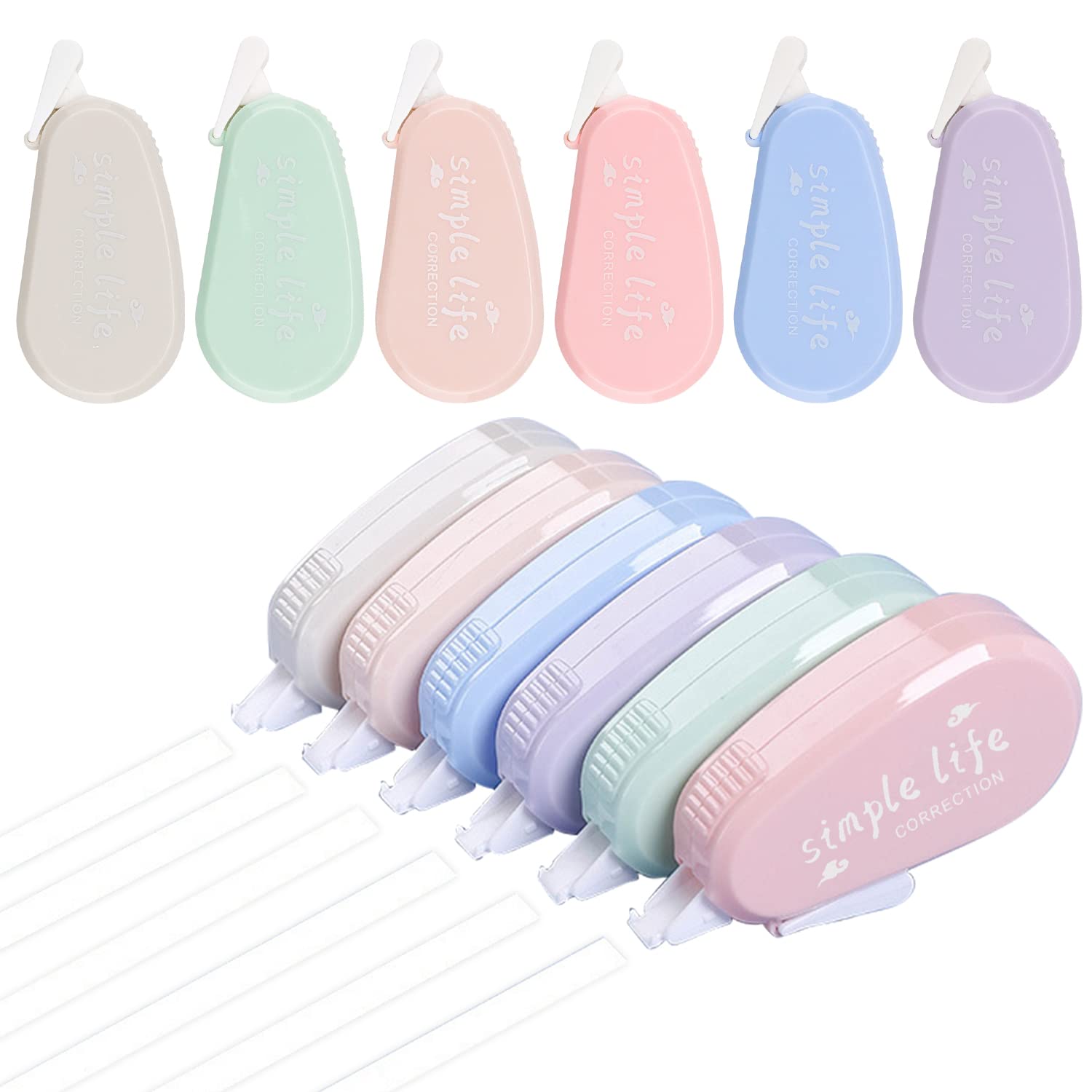 Unvtap 12Pcs Pastel Correction Tape Roller, Cute & Easy Correct for School, Office & Home (Macaron)