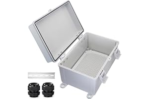 Waterproof Electrical Box Dustproof Junction Box Weatherproof IP67 ABS Plastic Enclosure Switch Router Project Box with Mount