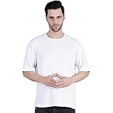 FTT Men's Casual Knit Short Sleeve Crewneck Oversized T-Shirts - Honeycomb Waffle Solid Pullover Tees