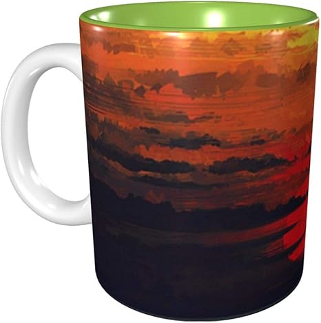 Amazon Co Jp 日没のイラスト コーヒーカップ マグ おしゃれ マグカップ 人気 水筒 創意 シェラカップ 高温耐性 カップ ミルクカップ ドリンクカップ ジュースカップ 陶器製 大容量 330ml ホーム キッチン
