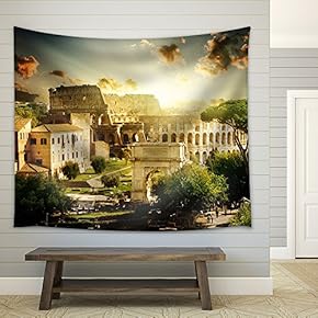 Colosseum in Rome, Italy - Fabric Wall Tapestry Home Decor - 51x60 inches
