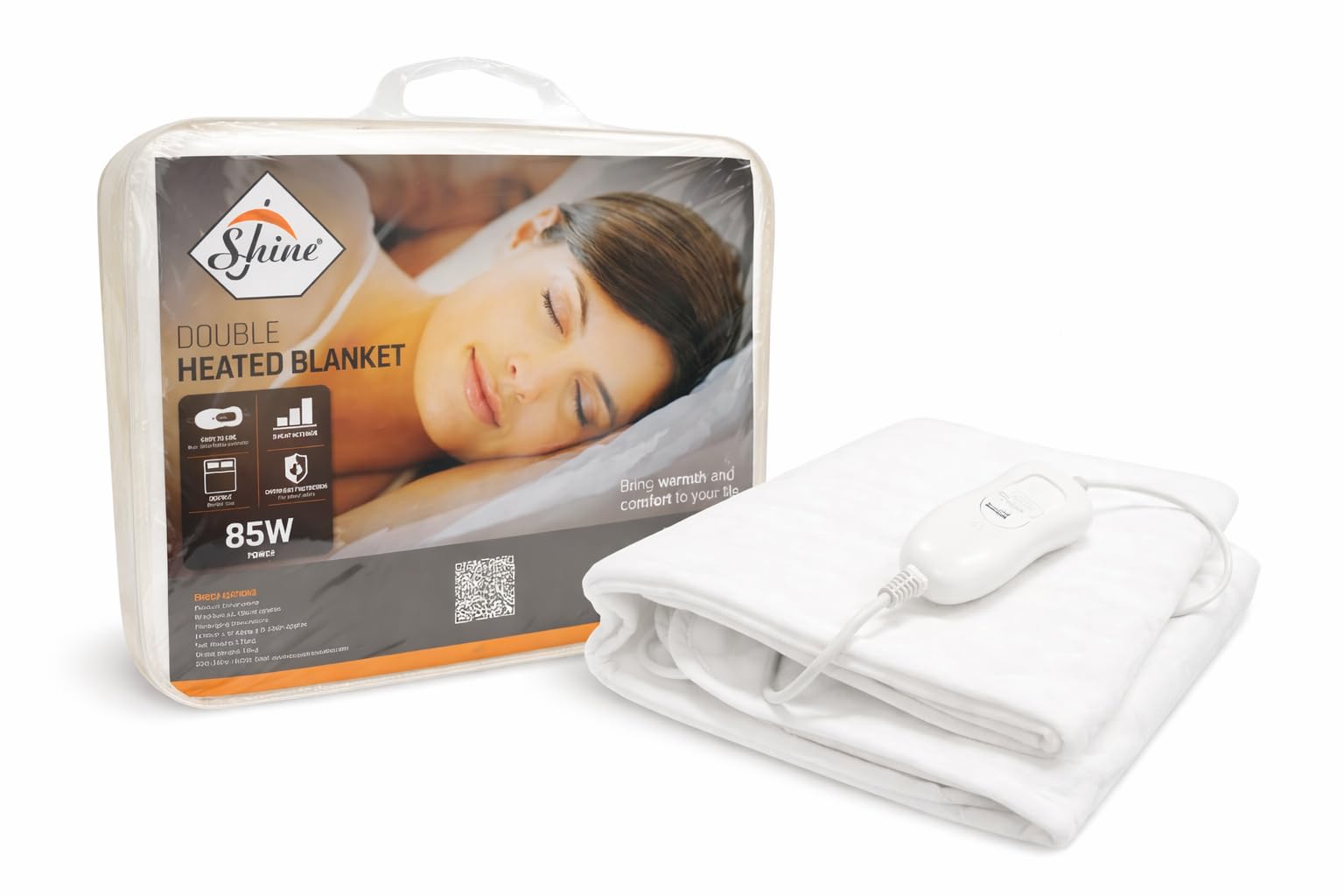 Electric Heated Underblanket – SHINE Bed Warmer with 3 Heat Settings, Overheat Protection, 85W Power, Hand Washable Mattress Underblanket 120 x 135 cm