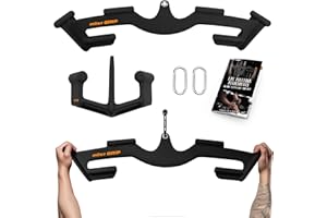 MOST GRIP LAT Pull Down Bars Set, Triangular Stability LAT Pulldown Attachments with 8 Ergonomic Handles for Whole Back Training, Non-Slip Cable Machine Attachment for Gym Home Workout