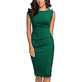 Miusol Women's Retro Ruffle Style Slim Work Pencil Dress