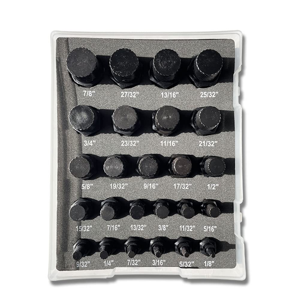 25Pcs Screw Extractor Set, Hex Head Multi-Spline Easy Out Bolt Extractor Set for Removing Stripped, Rounded, Damaged, Broken Screws & Bolts