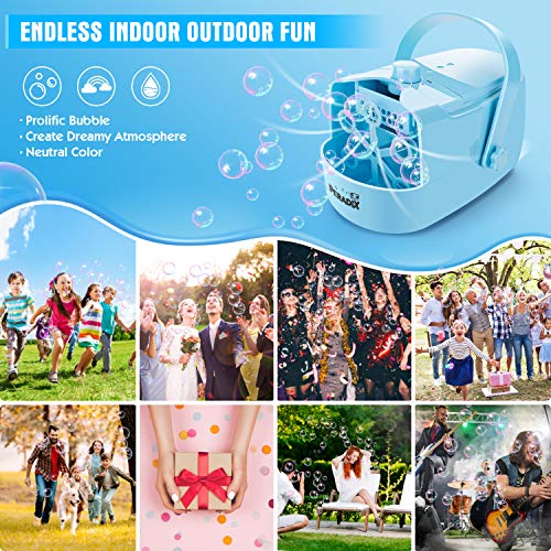 Peradix Bubble Machine, Automatic Bubble Maker /Blower Upgraded for Wedding, Birthday, Disco Stages, Party, Upgrade cellular air outlet, Best Gift for Kids Boys Girls (Blue)
