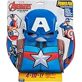 Marvel Captain America Dress Up Pack - Long Sleeve Costume Top Plus 3D Plastic Mask, Shield Backpack and Shield Accessories - Youth Medium Multi