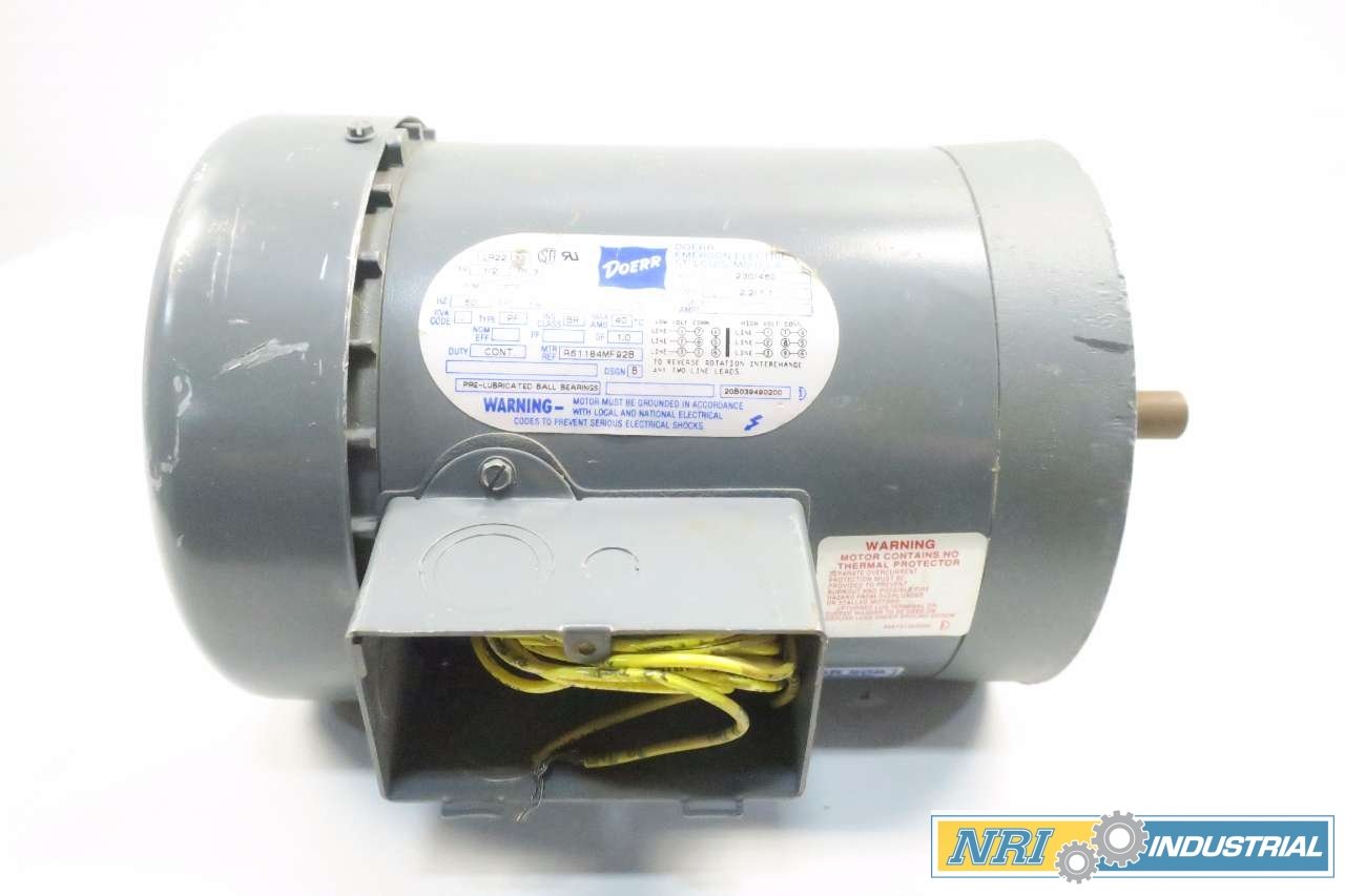 DOERR LR22132 1/2HP 230/460VAC 1725RPM F56C 3PH ELECTRIC MOTOR D549671