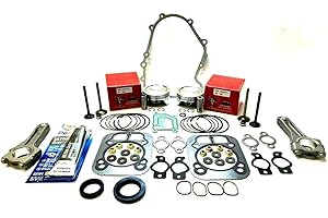 Lil Red Barn Overhaul Kit Pistons with Rings, Gasket Set, Crankcase Sealer, Seals, Intake Exhaust Valves, Connecting Rods, Compatible
