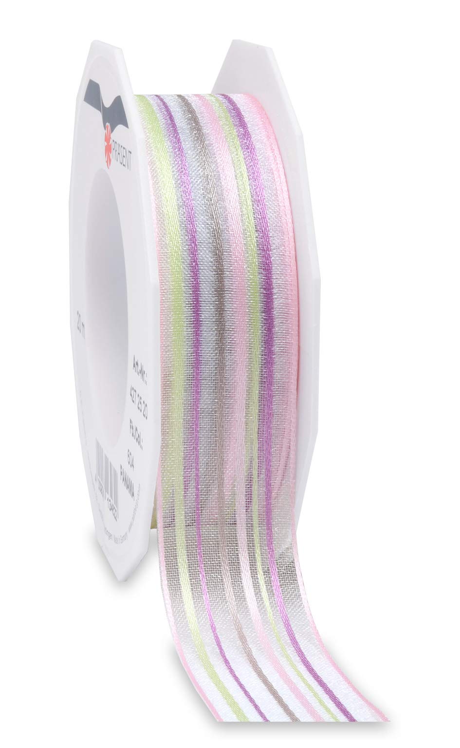 Präsent - Panama Organza Ribbon Pink 25 mm Width, 20 m Length