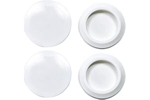 BOPOREAE 4 Pcs 50 mm Silicone Rubber Plugs Snap in Locking Hole Plugs for 50 mm (2") Round Holes, Flush Type Rubber Stoppers, Flexible Tube Pipe End Caps Covers, Waterproof Sealing Plugs, White