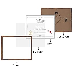 HORLIMER 8.5 x 11 Picture Frame Set of 15, Brown