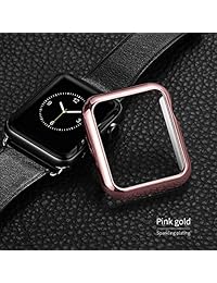 Leotop   Funda para Apple Watch de 1.732 in y 1.575 in, protector de parachoques chapado en policarbonato brillante, carcasa delgada y ligera, a prueba de golpes, accesorios compatibles con iWatch Series 4, 40mm
