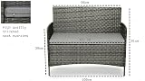 EVRE Grey Rattan Garden Set 4 Seater Coffee Table Cushions view 5