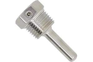 OTOMATICO 1/2 inch npt thermowell weldless with Fixing Screw for Beer fermenter Homebrew Boiler 30mm 50mm 100mm 150mm 200mm 300mm 400mm 500mm (30mm)