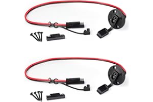 TMH 2 FT - 12 AWG SAE Power Socket Sidewall Port Connector, 2 Pin SAE Quick Connect Solar Panel Flush Mount Connector Plug Cable for Solar Generator Battery Charger (Pack of 2)