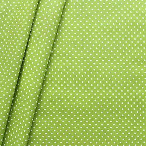 Baumwollstoff beschichtet Punkte Stoff Meterware Lind-Grün