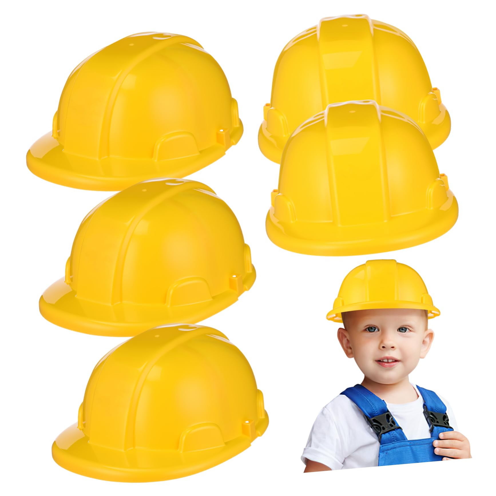 TOYANDONA 5pcs Engineering Safety Helmet Toys Like Party Hats Birthday Kids Construction Toy Toddlers Funny Hats Kids Construction Hat Construction Baby Preschool Yellow Plastic