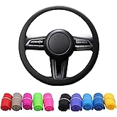 Imgjsx Cool Non-Slip Silicone Steering Wheel Protector, Steering Wheel Protective Cover, Non-Slip Car Steering Wheel Cover, Soft Silicone Steering Wheel Cover (Black)