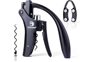 Wine Opener Compact Vertical Corkscrew Wine Bottle Opener with Built-in Foil Cutter