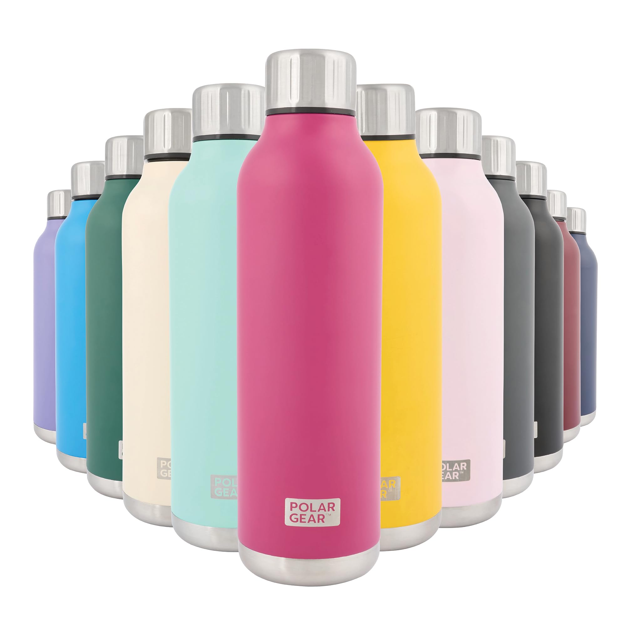 Polar Gear Stainless Steel Water Bottle - 500ml Vacuum Insulated Metal Water Bottle, Double Wall, Leakproof Drinks Bottle - 12H Hot, 24H Cold - Perfect for Work, Travel, Sports, Gym (Berry)