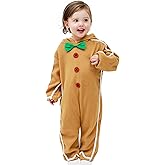 InBakjade Kids Gingerbread Man Christmas Costume Boys Xmas Cute Cookie Romper