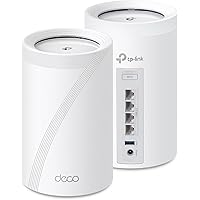 Picture of TP-Link Tri-Band WiFi 7 BE10000 Whole Home Mesh System (Deco BE63) | 6-Stream 10 Gbps | 4 × 2.5G Ports Wired Backhaul, 4× Smart Internal Antennas | VPN, AI-Roaming, MU-MIMO, HomeShield (2-Pack)