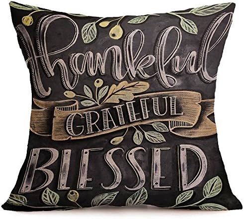 Robemon Decorative Pillowcases, Throw Waist Cushion Cover Sofa Bed Home Car Decor Backrest Happy Fall Thanksgiving Day