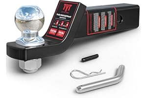 TYT Trailer Hitch Ball Mount with 2 Inch Ball & Pin, Fits 2 Inch Receiver, 7500lbs, 2 Inch Drop, Upgraded Hitch Kit Black wit