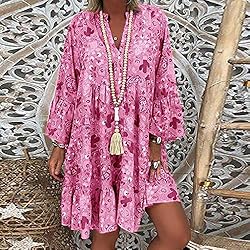 YongANs Tunic Tops Dress for Women 3/4 Sleeve Plus