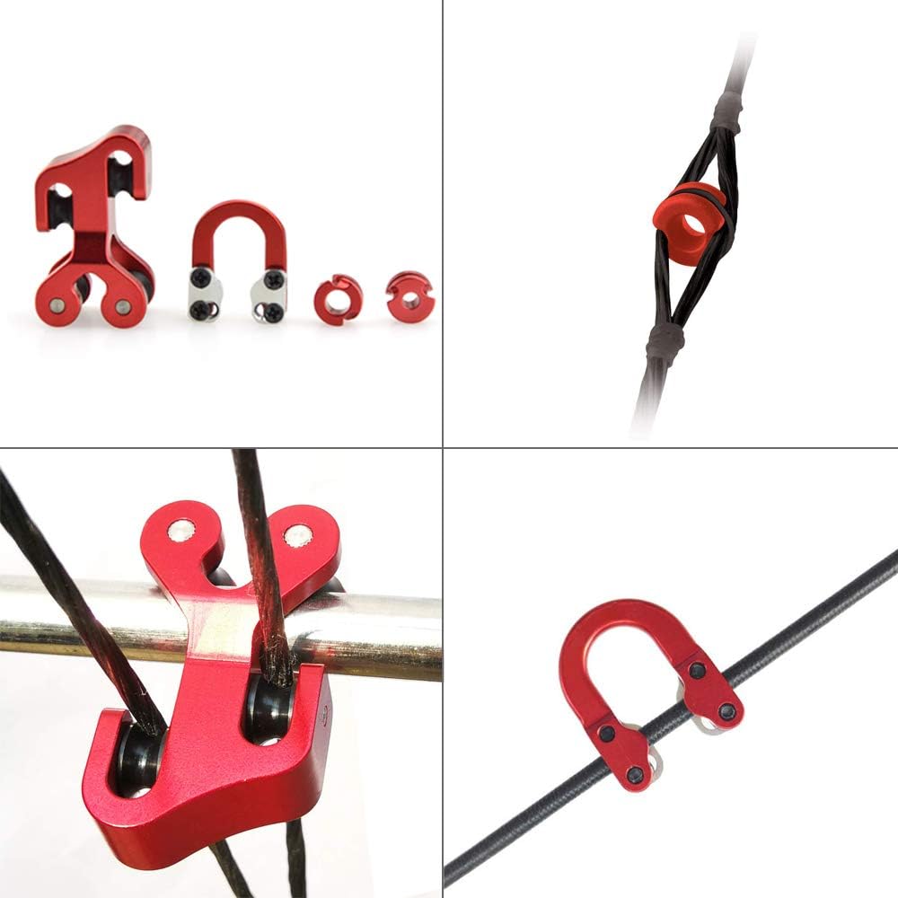 ZSHJG Compound Bow Accessories Kit Bowstring Cable Slide D Loop and Peep Sight 1/8" 3/16" Hole Size Bow Accessories Set (Red) - Image 3