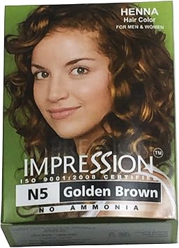 Impression Henna Hair Color 6 Pouch Packs Box N5 Golden