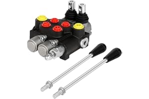 GCCSJ 2 Spool 13 GPM Hydraulic Control Valve G Ports Adjustable Relief Lever Handle Double Acting Parallel Center Tractor Loader W/Joystick Small Tractors/Tanks Loaders Log Splitters