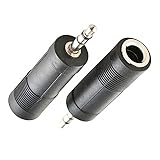 FENGHAISHUN 3.5mm Stereo Audio Adapter TRS 3Pole Male Plug to 6.35mm Female Jack 3Pole 1/8 inch Male to 1/4 inch Female Connector for Headphone Mic PC MP3 2pcs